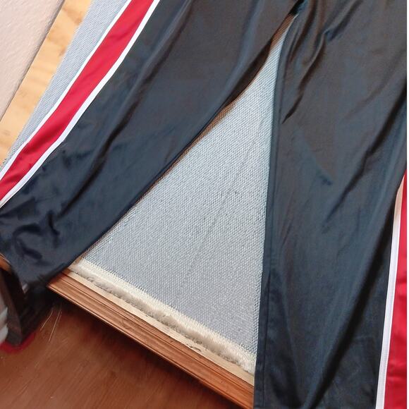 Spalding Track Pants Mens XL 40X32 Black/Red Stripes Performance Embroidered Y2K - Picture 5 of 15